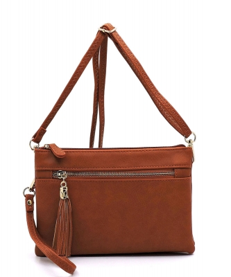 2 Compartments Messager Bag Designer  WU021 TAN
